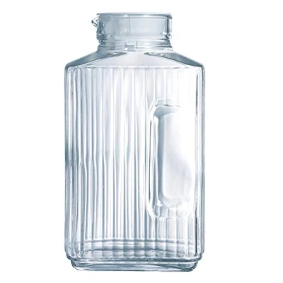Abbildung von Luminarc ARC 46538 Quadro Krug, Kühlschrankkrug mit Deckel, 2 Liter, Glas, transparent, 1 Stück