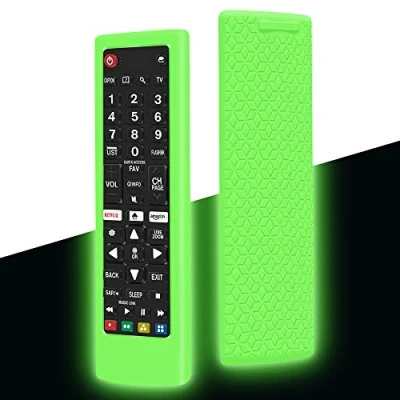 Abbildung von Silikon Hülle Schutzhülle für LG Fernbedienung TV AKB75095308 AKB75095307 AKB73715601 Fernbedienungen Remote Control Cover Case Anti Rutsch Stoßfest Silikonhülle (Glow Green)