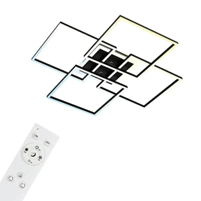 Abbildung von BRILONER Smarte LED Deckenleuchte, funktioniert mit Amazon Alexa, schwenkbare Wohnzimmerlampe, WiFi, Farbtemperatursteuerung, Sprachsteuerung, schwarz, 1 Stück (1er Pack)