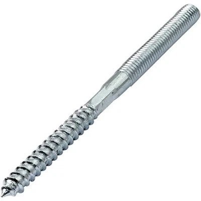 Abbildung von AERZETIX C44774 Satz von 10 schraube mit doppelgewinde stockschrauben stehbolzen für schraubstift metall holz oder ohne dübel Ø8x120mm aus verzinktem stahl farbe silber