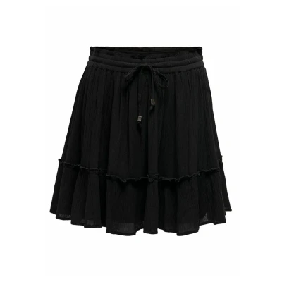 Abbildung von ONLY Damen Mini Volant Rock Kurzer A Linien Chiffon Rüschen Skirt mit Tunnelzug Bund ONLIBIZA