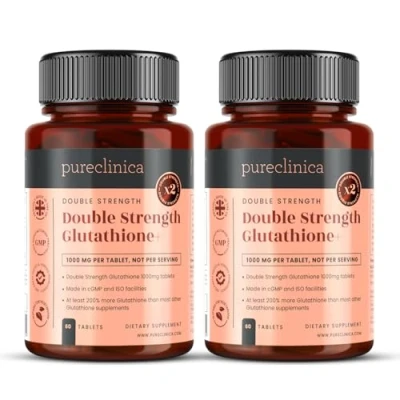 Abbildung von Doppelt Starkes Glutathion 1000mg x 120 Tabletten (2 Flaschen Mit 60). 500mg Glutathion, 300mg ALS, und 200mg Vitamin C pro Tablette