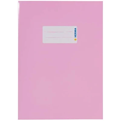 Abbildung von HERMA 19855 Heftumschläge A5 Karton Rosa, 10 Stück, Hefthüllen mit Beschriftungsfeld aus stabilem &amp; extra starkem Papier, Heftschoner Set für Schulhefte, farbig