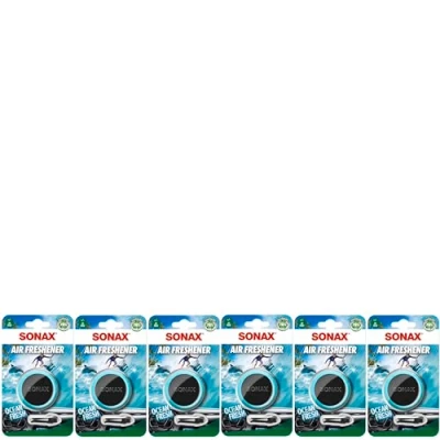 Abbildung von SONAX Air Freshener Ocean fresh (6x 1 Stück) für ein intensives, langanhaltendes Dufterlebnis Art Nr. 03640411, Blau