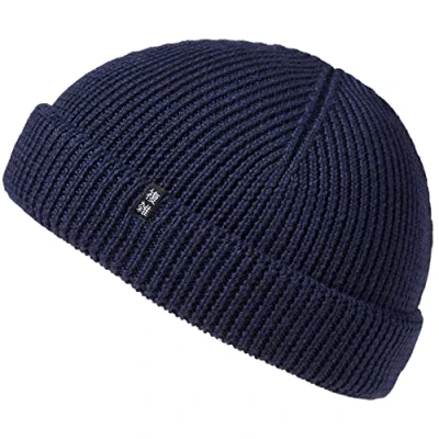 Abbildung von Enter the Complex® Fisherman Beanie, 100% Merino Wolle, Docker, Fischermütze, Seemannsmütze, Damen und Herren, Beige