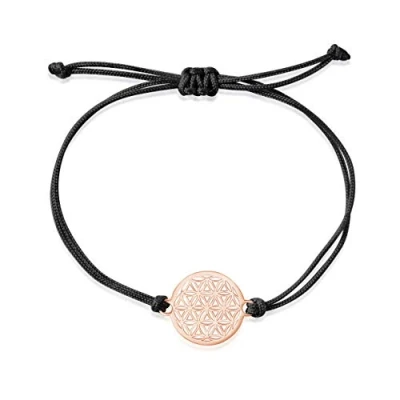 Abbildung von Nuoli® Blume des Lebens Armband Damen Rosegold (14 20 cm verstellbar) Lebensblume Armbändchen für Frauen &amp; Mädchen
