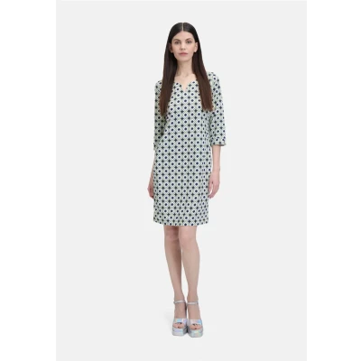 Abbildung von Cartoon Casual MIT Muster Freizeitkleid, Damen, Größe: 34, Mint dark blue