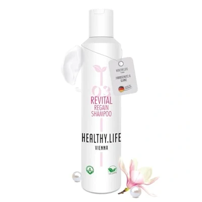 Abbildung von HEALTHY.LIFE VIENNA Revital Regain Farbshampoo 200ml Shampoo für gefärbtes Haar vegan, mit Keratin &amp; Magnolie Farbschutz, Haarglanz, silikonfrei derma. getestet Damen Haarpflege