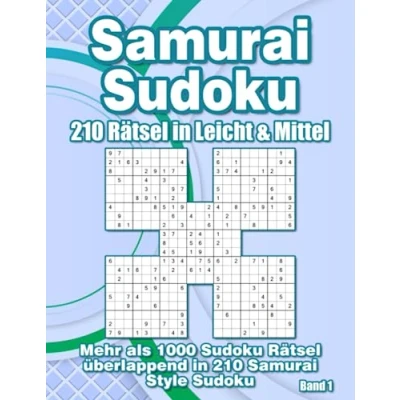 Abbildung von Samurai Sudoku Rätsel: Knifflige Variation in Leicht &amp; Mittel mit 210 Style Rätseln
