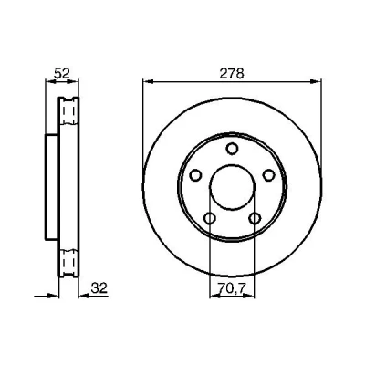 Abbildung von BOSCH 0 986 478 486 Bremsscheibe 277,9 32,2 5 118 Belüftet, innenbelüftet geölt OPEL: Sintra