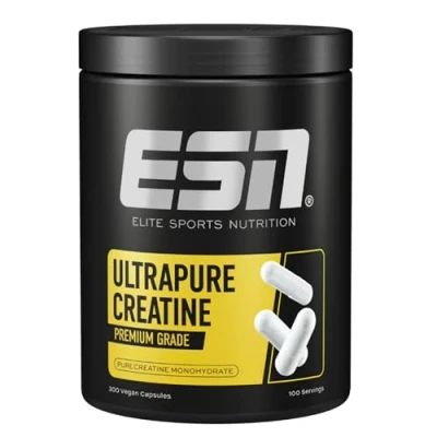 Abbildung von ESN Ultrapure Creatine Monohydrate, 300 Kapseln, 100 Portionen, Kreatin Support für Muskelaufbau, Performance und Gehirnleistung, mikrofein &amp; perfekt löslich, vegan made in Germany