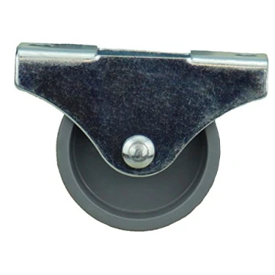 Abbildung von Dörner + Helmer Möbel Bockrolle, 15mm x 14mm, 20kg Tragkraft, Klein, Kunststoffrad, Richtungsfixiert, Verzinkter Stahl