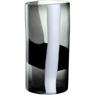 Abbildung von LEONARDO HOME Banda Nera Vase, 1 Stück, handgemachtes Kunstwerk voller Leidenschaft, Elegante Blumenvase, einzigartige Schönheit, Kunst Unikat für Zuhause, Höhe 40,5 cm, schwarz, 047518