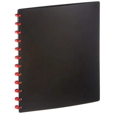 Abbildung von Durable Duralook Easy Ringmappe (20 Sichthüllen, aus PP, für A4, 260 x 310 mm) schwarz, 242601