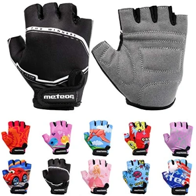 Abbildung von Meteor Unisex Kinder Fahrradhandschuhe Bike Gel BMX Handschuhe, RACING, Gr. Jr XS/ Handweite 6 6.5cm