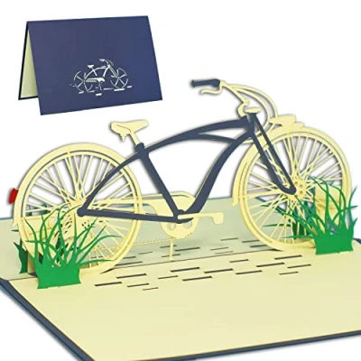 Abbildung von LIN POP UP 3D Karte Geburtstagskarte Gutschein Fahrrad Venlo blau #154#