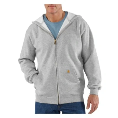 Abbildung von Carhartt, Herren, Weites, mittelschweres Sweatshirt mit durchgehendem Reißverschluss, Grau meliert, XXL