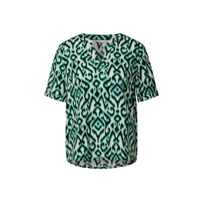 Abbildung von STREET ONE Damen A345540 Gemusterte Bluse, Hunter Green, 36