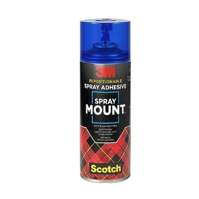 Abbildung von Scotch SprayMount Klebespray Sprühkleber Repositionierbar und wiederverlösbar , 400 ml, 1 Dose/Packung für Schnelle Dauerhafte Verbindungen