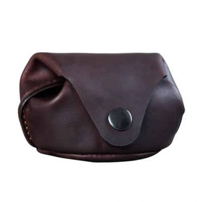 Abbildung von STILORD &#039;Bob&#039; Mini Geldbörse Leder Vintage Kleine Wiener Box Schlüsselanhänger Ecke Purse Echtes Leder, Cognac Dunkelbraun, S,