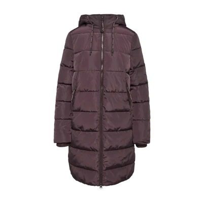 Abbildung von QS Gesteppter Mantel mit Kapuze aubergine S