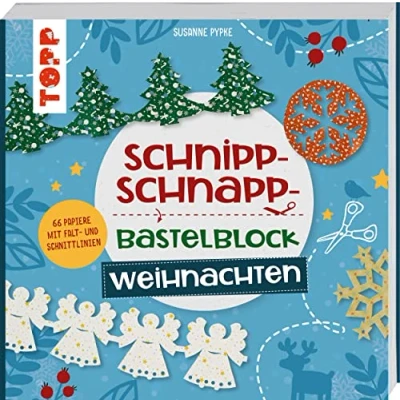 Abbildung von Schnipp Schnapp Bastelblock Weihnachten: Einfache und schnelle Faltschnitt Ideen für Kinder. mit 66 Motivpapieren Falt Schnittlinien