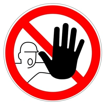 Abbildung von Verbotsaufkleber &quot;D P006 Zutritt für Unbefugte verboten&quot;, Ø9cm, Art. hin_175, DIN 4844 2, Hinweis, Achtung, Warnhinweis, verboten