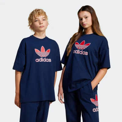 Abbildung von adidas Originals TEE Unisex Tshirt print für Kinder, Größe: 170, Night indigo