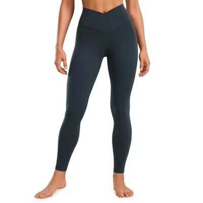 Abbildung von CRZ Yoga Damen Butterluxe Cross Waist Workout Leggings V High Bauchkontrolle Lounge 71cm Echte Marine 38