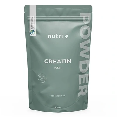 Abbildung von Nutri + Creatin Monohydrat 500 g Kreatin Pulver hochdosiert, ultrafein, vegan und neutral Creatine Powder Mono Mesh 200 Premiumqualität