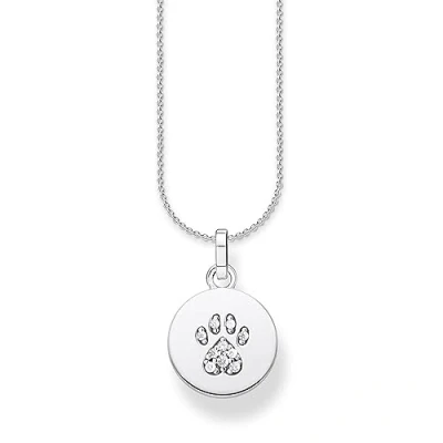 Abbildung von Thomas Sabo Damen Halskette mit Anhänger Pfotenabdruck 925er Sterlingsilber Zirkonia, Größe: ca. 38cm 42cm, SCKE150287
