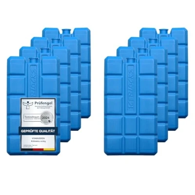 Abbildung von VonBueren 2 24 Kühlakkus für Kühltasche 12h Lange Kühlung ca. 200 g je Kühlakku 8,1 x 15,2 2,2 cm auch Kühlbox (8)