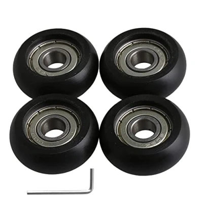 Abbildung von BQLZR 8x32x12mm Schwarz Engineering Kunststoff Lager Stahlkugellager Führungsrolle Runde Radlast 191 KG für Tür Fenster Pack von 4