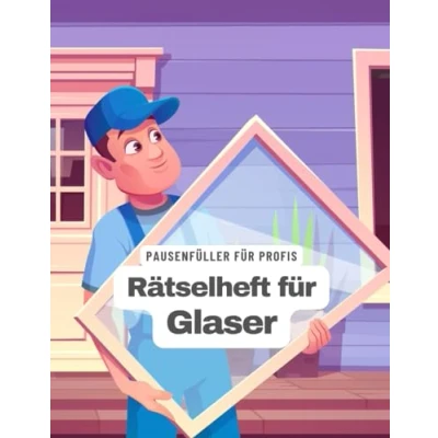 Abbildung von Ein Kreuzworträtsel Buch für Glaser mit vielen Begriffen aus dem Handwerk.: Rätsel und Knobelei in einem Kreuzworträtselheft Glaser.
