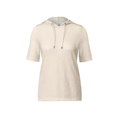 Abbildung von CECIL Damen B323535 Crepe Hoodie Shirt, Light Beige, M