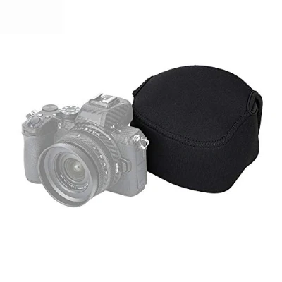 Abbildung von JJC Neopren Kameratasche für Sony a6700 ZV E1+16 50mm F3.5 5.6, Kamera Reisetasche Schutztasche Canon EOS R50 R100+RF S 18 45mm RF F1.8 Fuji X S20 S10+15 Objektiv (SCHWARZ)