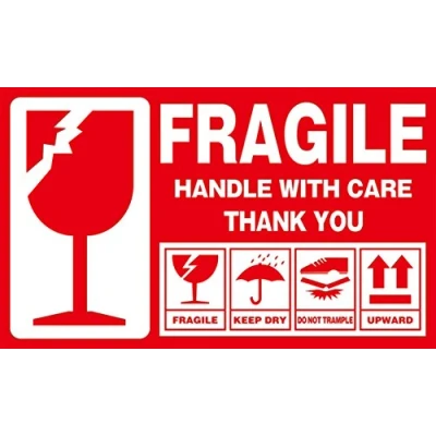 Abbildung von Warnetiketten Aufkleber fragile, leuchtrot Umzugs Etiketten Vorsicht zerbrechlich glas Bruchgefahr Paketaufkleber handle with care, Versandetiketten selbstklebend,Vorsicht 300pc 15 x 9 cm