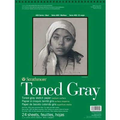 Abbildung von Strathmore Toned Gray Sketch Paper, 27,9 x 36,6 cm, 24 Blatt, 118 g/m²