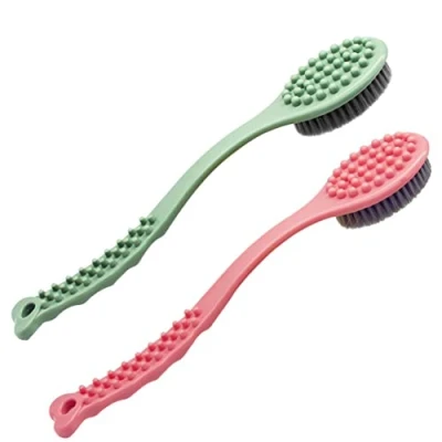 Abbildung von QiCheng &amp; LYS Badebürste Mit Langem Griff, Handmassagebürste Körper Bürste Rückenbürste 14 Zoll (Grün and Rose)
