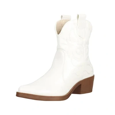 Abbildung von Elara Cowboy/Bikerstiefelette, Damen, Größe: 37, Weiß Schuhe