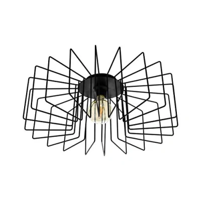 Abbildung von Eglo 98507 Deckenleuchte TREMEDAL schwarz E27 1X28W Ø56cm H:21,5cm dimmbar