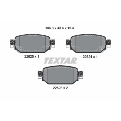 Abbildung von TEXTAR 2262301 Bremsbelagsatz mit akustischer Verschleißwarnung MAZDA: 3 Hatchback, CX 3, Saloon