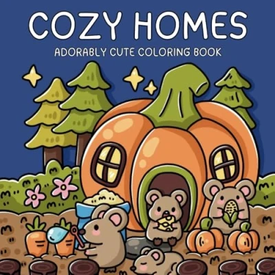 Abbildung von Cozy Homes: Coloring Book for Adults and Teens Featuring Cute Animal Characters in Comfy Hygge Moments Relaxation Stress Relief (Cozy Buddies Series, Band 1)