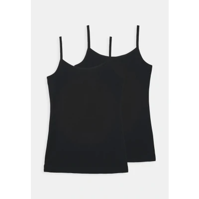 Abbildung von Schiesser Organic Cotton Teens Spaghetti TOPS 95/5 2 PACK Unterhemd/shirt für Kinder, Größe: 140, Schwarz