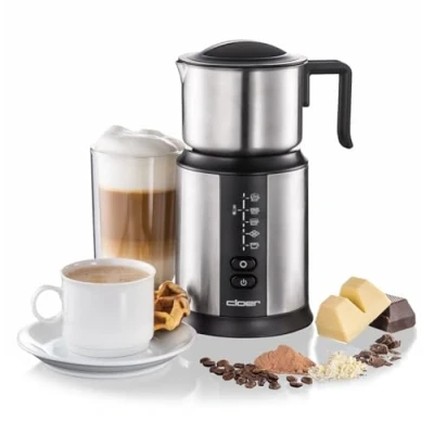 Abbildung von Cloer Induktions Milchaufschäumer XL800, 600ml Milchschaum, 500ml heiße Schokolade, Behälter 800ml, elektronisch gesteuert, 500W, magnetische Aufschäumspule, Edelstahlkännchen spülmaschinengeeignet