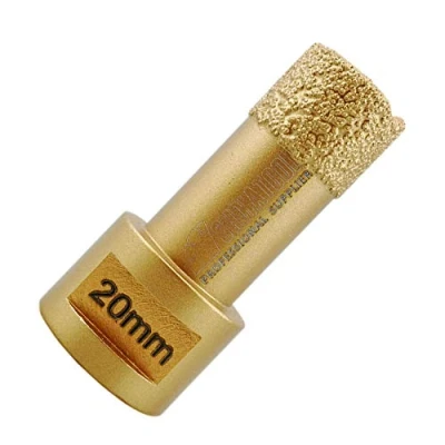 Abbildung von SHDIATOOL Diamant Bohrrone Fliesenbohrer mit M14 Gewinde Vakuumgelötete Lochsäge für Porzellan Fliese Granit Marmor Trockenbohren Durchmesser 20mm Diamanthöhe 15mm