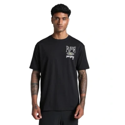 Abbildung von PUMA Unisex M Graphics Train Illustrative Relaxed Tee T Shirts, Black,