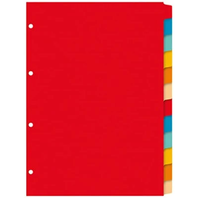 Abbildung von Kangaro Karton Register DIN A4 blanko beschreibbar. 180 g/m² Manilla recycelter Karton. 12 teilig