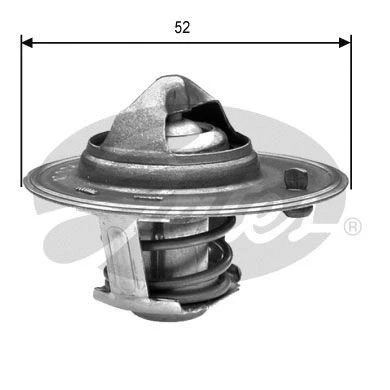 Abbildung von GATES TH24488G1 Kühlwasserthermostat 88 mit Dichtungen ohne Gehäuse MAZDA: 121 II Saloon, MX 5 2, 929 Estate, MITSUBISHI: GALANT 4, PAJERO 2