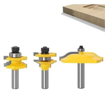 Abbildung von APLUS 3 teilig Oberfräser Set, Ogee Rail &amp; Raised Panel [1/2 Schaft], Holzfräser Holzbearbeitungswerkzeug